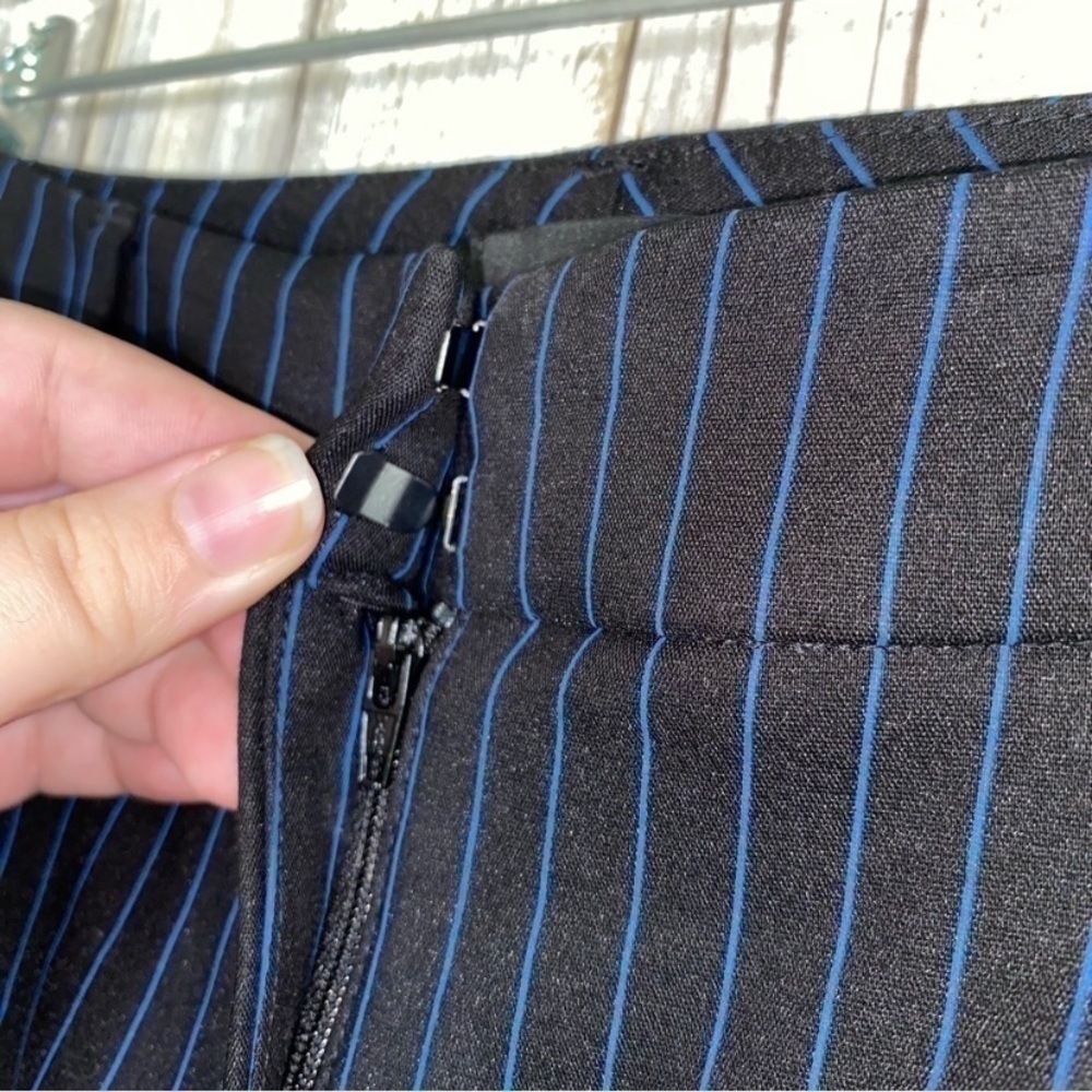 White House Black Market Blue & Black Pin Stripe Pants - Picture 5 of 5